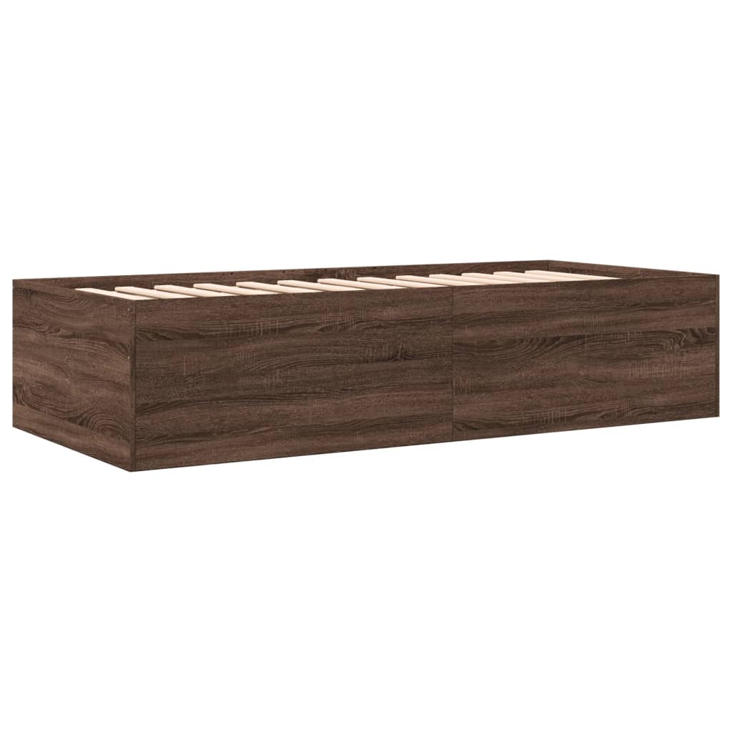 Daybed with Drawers without Mattress Brown Oak 100x200 cm - Bargainia.com - 