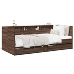 Daybed with Drawers without Mattress Brown Oak 75x190 cm Small Single - Bargainia.com - 