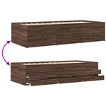 Daybed with Drawers without Mattress Brown Oak 75x190 cm Small Single - Bargainia.com - 