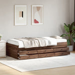 Daybed with Drawers without Mattress Brown Oak 75x190 cm Small Single - Bargainia.com - 