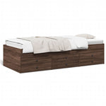 Daybed with Drawers without Mattress Brown Oak 90x200 cm - Bargainia.com - 