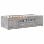 Daybed with Drawers without Mattress Concrete Grey 100x200 cm - Bargainia.com - 