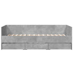 Daybed with Drawers without Mattress Concrete Grey 100x200 cm - Bargainia.com - 