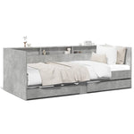 Daybed with Drawers without Mattress Concrete Grey 100x200 cm - Bargainia.com - 