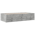 Daybed with Drawers without Mattress Concrete Grey 100x200 cm - Bargainia.com - 