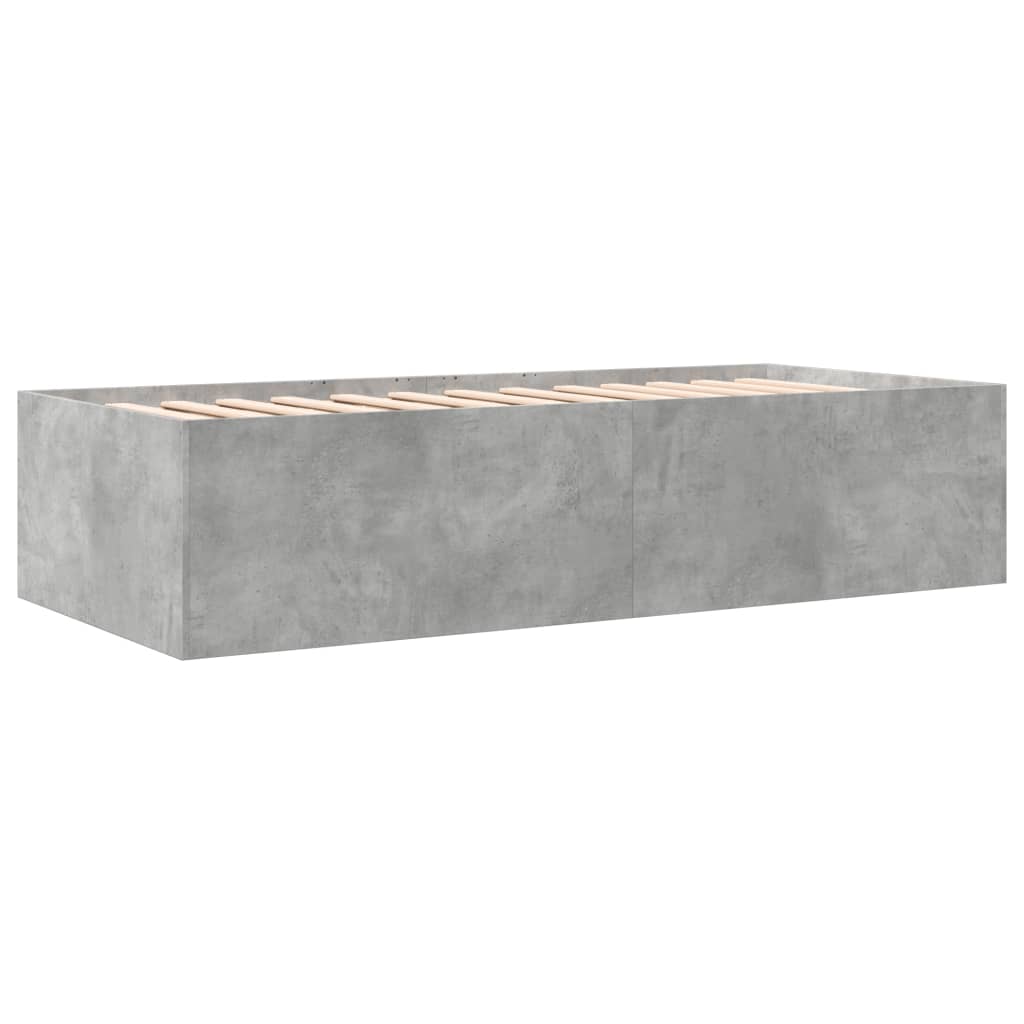 Daybed with Drawers without Mattress Concrete Grey 100x200 cm - Bargainia.com - 