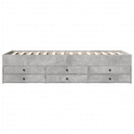 Daybed with Drawers without Mattress Concrete Grey 100x200 cm - Bargainia.com - 