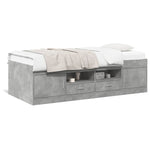 Daybed with Drawers without Mattress Concrete Grey 75x190 cm Small Single - Bargainia.com - 