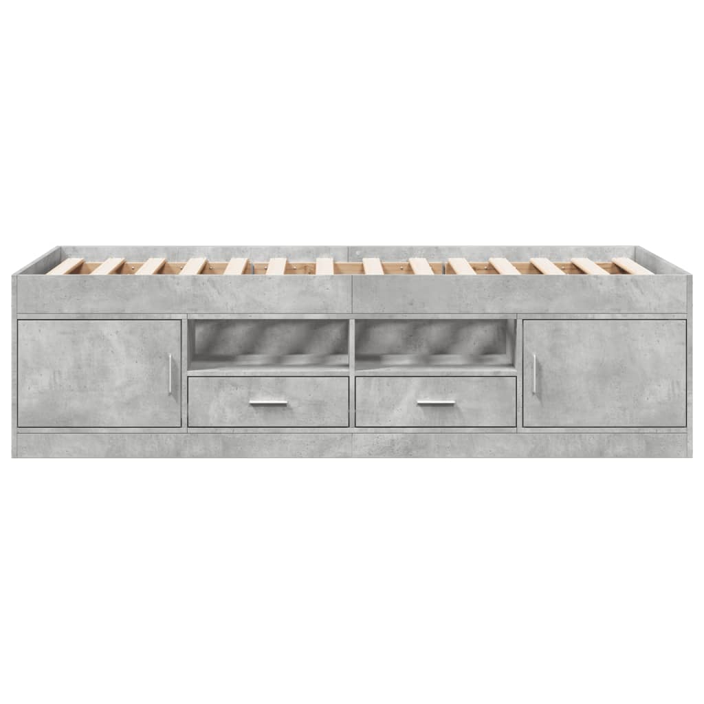 Daybed with Drawers without Mattress Concrete Grey 75x190 cm Small Single - Bargainia.com - 