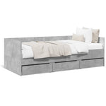Daybed with Drawers without Mattress Concrete Grey 75x190 cm Small Single - Bargainia.com - 