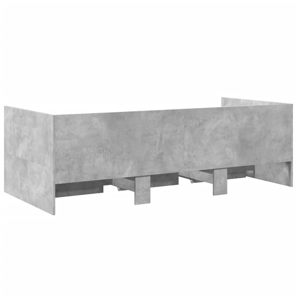 Daybed with Drawers without Mattress Concrete Grey 90x200 cm - Bargainia.com - 