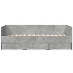 Daybed with Drawers without Mattress Concrete Grey 90x200 cm - Bargainia.com - 