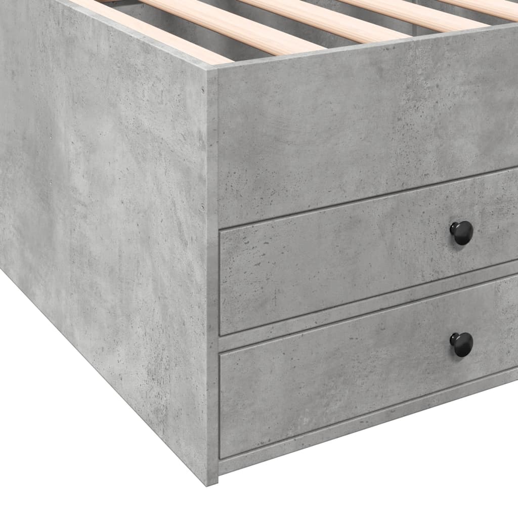 Daybed with Drawers without Mattress Concrete Grey 90x200 cm - Bargainia.com - 
