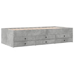 Daybed with Drawers without Mattress Concrete Grey 90x200 cm - Bargainia.com - 