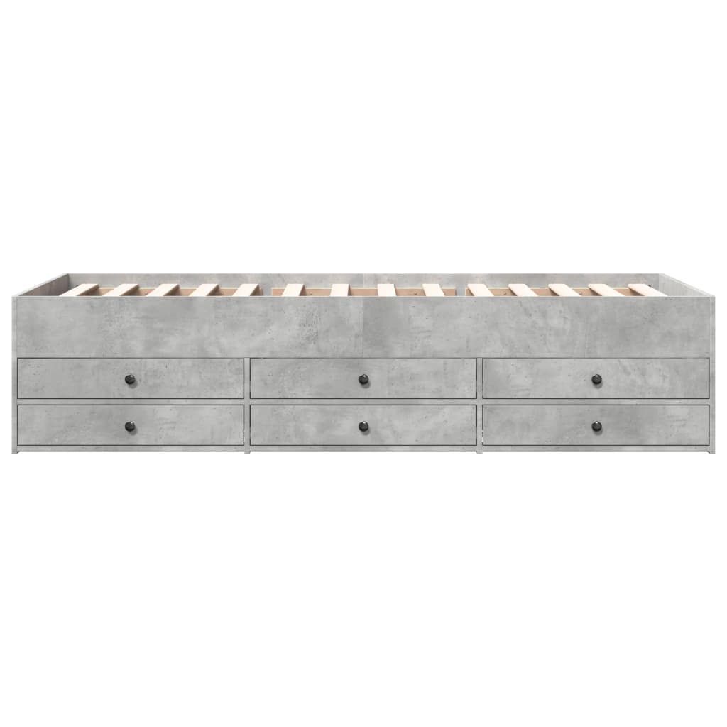 Daybed with Drawers without Mattress Concrete Grey 90x200 cm - Bargainia.com - 