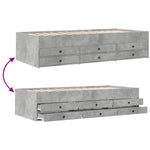 Daybed with Drawers without Mattress Concrete Grey 90x200 cm - Bargainia.com - 