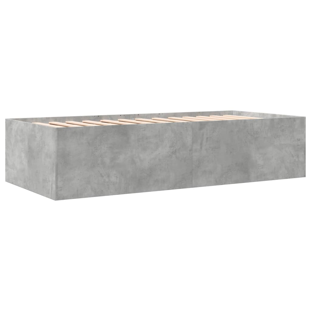 Daybed with Drawers without Mattress Concrete Grey 90x200 cm - Bargainia.com - 