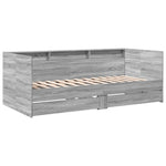 Daybed with Drawers without Mattress Grey Sonoma 100x200 cm - Bargainia.com - 