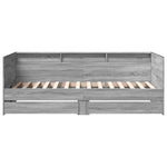 Daybed with Drawers without Mattress Grey Sonoma 100x200 cm - Bargainia.com - 