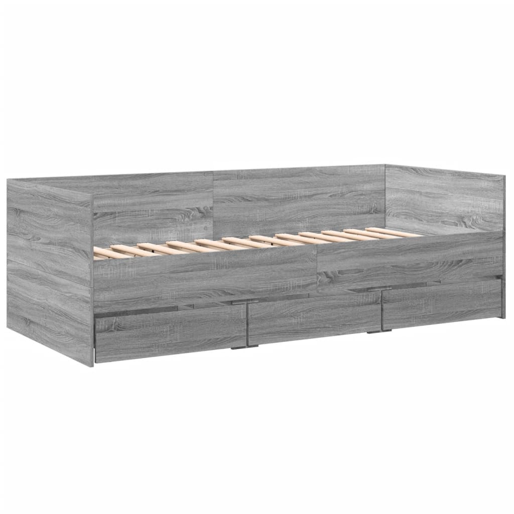 Daybed with Drawers without Mattress Grey Sonoma 75x190 cm Small Single - Bargainia.com - 8721102624902 - 3280837