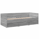 Daybed with Drawers without Mattress Grey Sonoma 75x190 cm Small Single - Bargainia.com - 