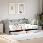 Daybed with Drawers without Mattress Grey Sonoma 75x190 cm Small Single - Bargainia.com - 