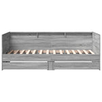 Daybed with Drawers without Mattress Grey Sonoma 90x190 cm Single - Bargainia.com - 