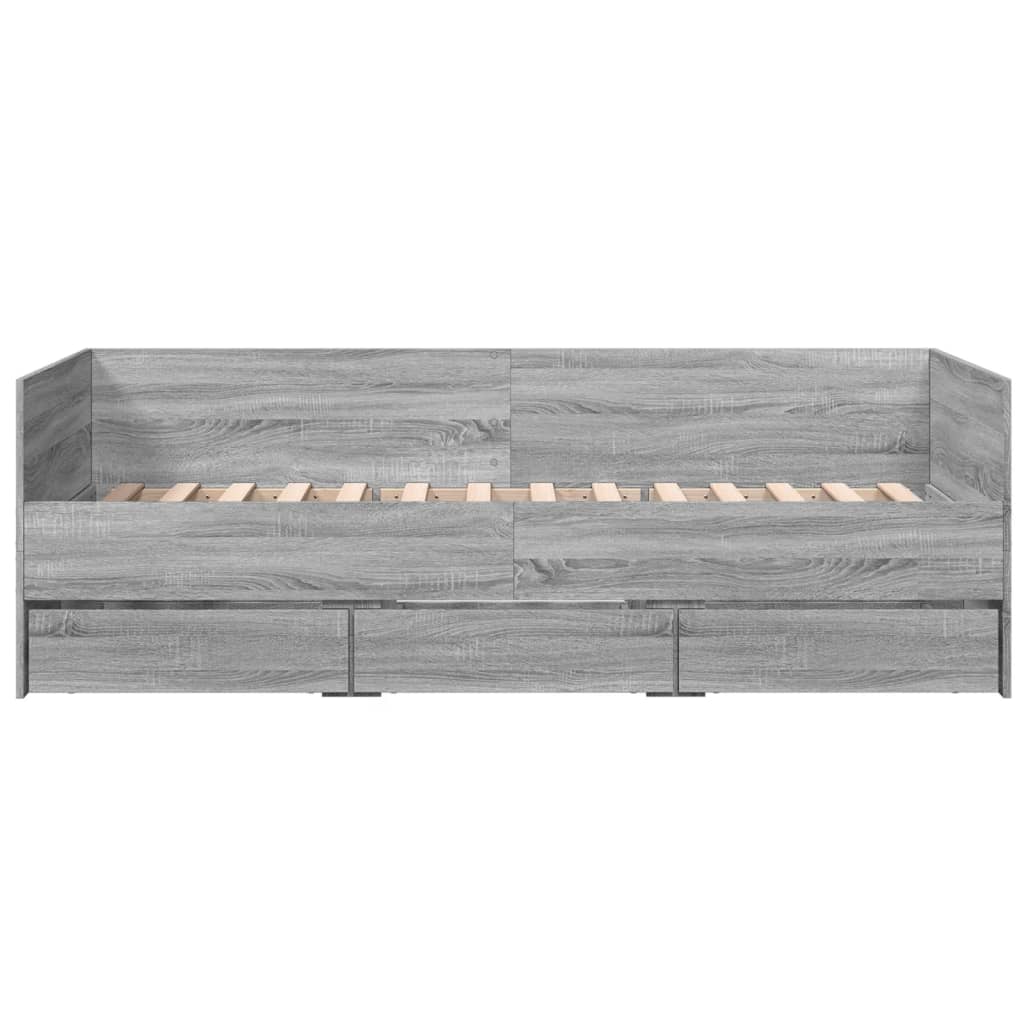Daybed with Drawers without Mattress Grey Sonoma 90x200 cm - Bargainia.com - 