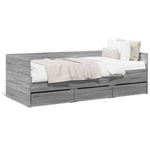 Daybed with Drawers without Mattress Grey Sonoma 90x200 cm - Bargainia.com - 