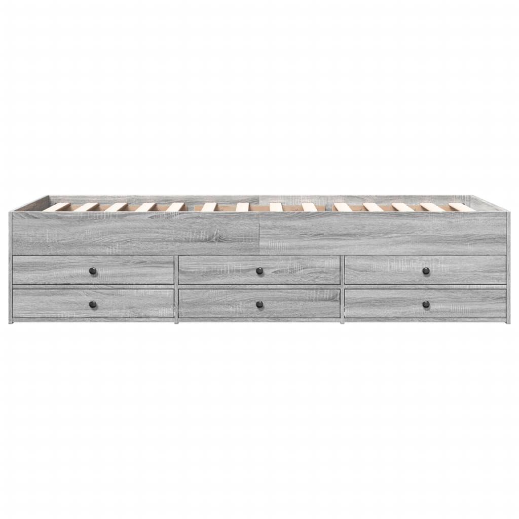 Daybed with Drawers without Mattress Grey Sonoma 90x200 cm - Bargainia.com - 