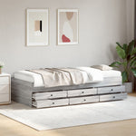 Daybed with Drawers without Mattress Grey Sonoma 90x200 cm - Bargainia.com - 