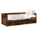 Daybed with Drawers without Mattress Smoked Oak 100x200 cm - Bargainia.com - 