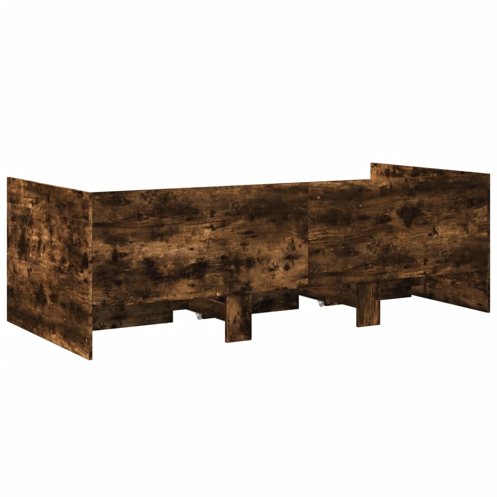 Daybed with Drawers without Mattress Smoked Oak 100x200 cm - Bargainia.com - 