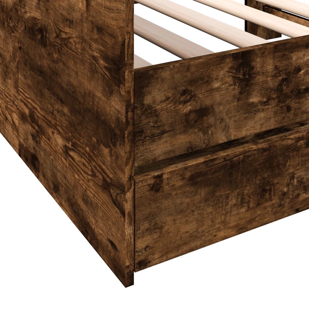 Daybed with Drawers without Mattress Smoked Oak 75x190 cm Small Single - Bargainia.com - 