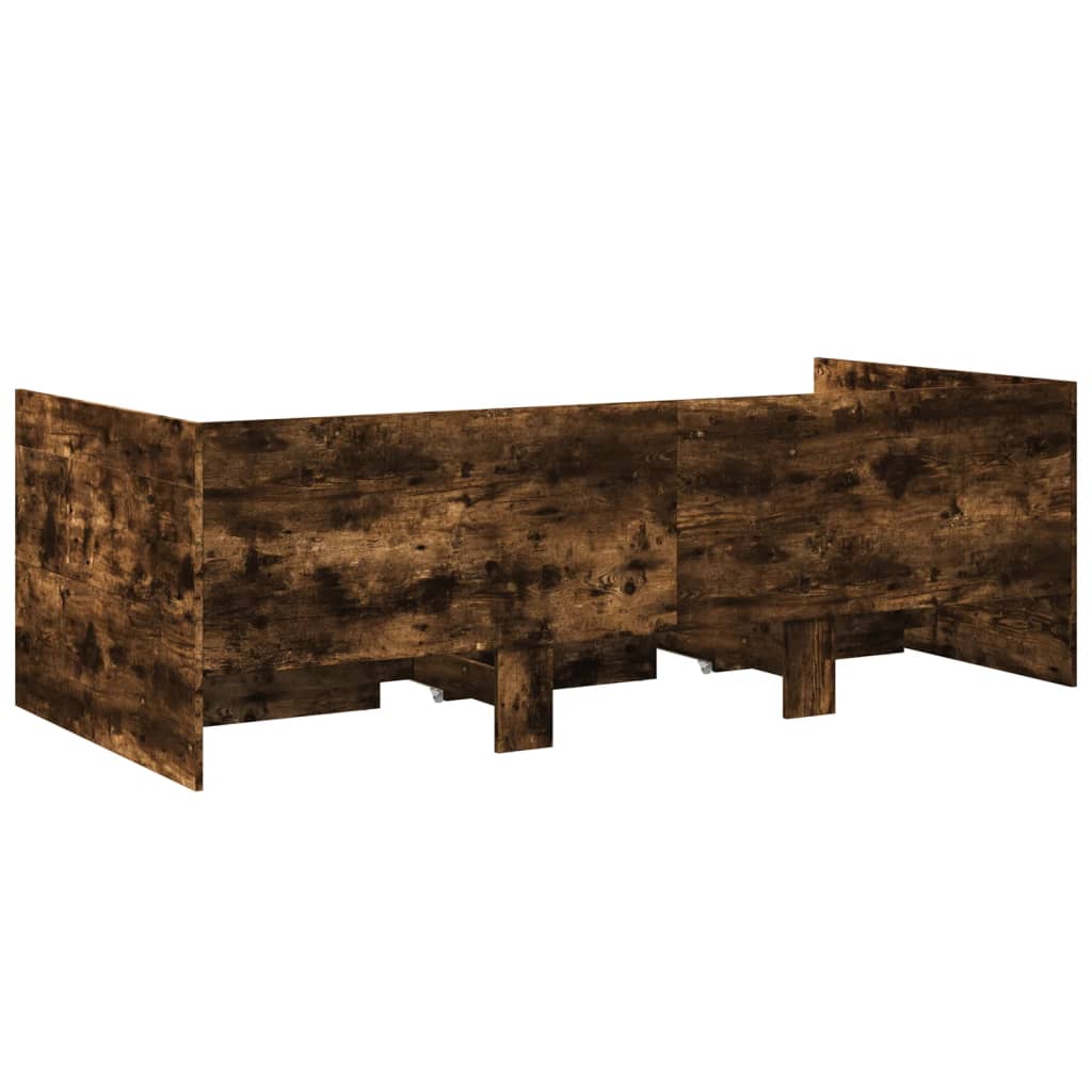 Daybed with Drawers without Mattress Smoked Oak 90x200 cm - Bargainia.com - 