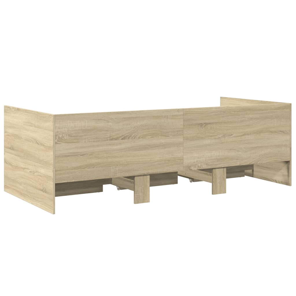 Daybed with Drawers without Mattress Sonoma Oak 100x200 cm - Bargainia.com - 