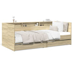 Daybed with Drawers without Mattress Sonoma Oak 100x200 cm - Bargainia.com - 
