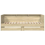 Daybed with Drawers without Mattress Sonoma Oak 100x200 cm - Bargainia.com - 