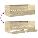 Daybed with Drawers without Mattress Sonoma Oak 100x200 cm - Bargainia.com - 