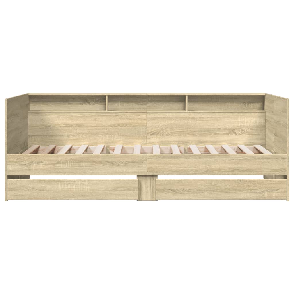 Daybed with Drawers without Mattress Sonoma Oak 75x190 cm Small Single - Bargainia.com - 