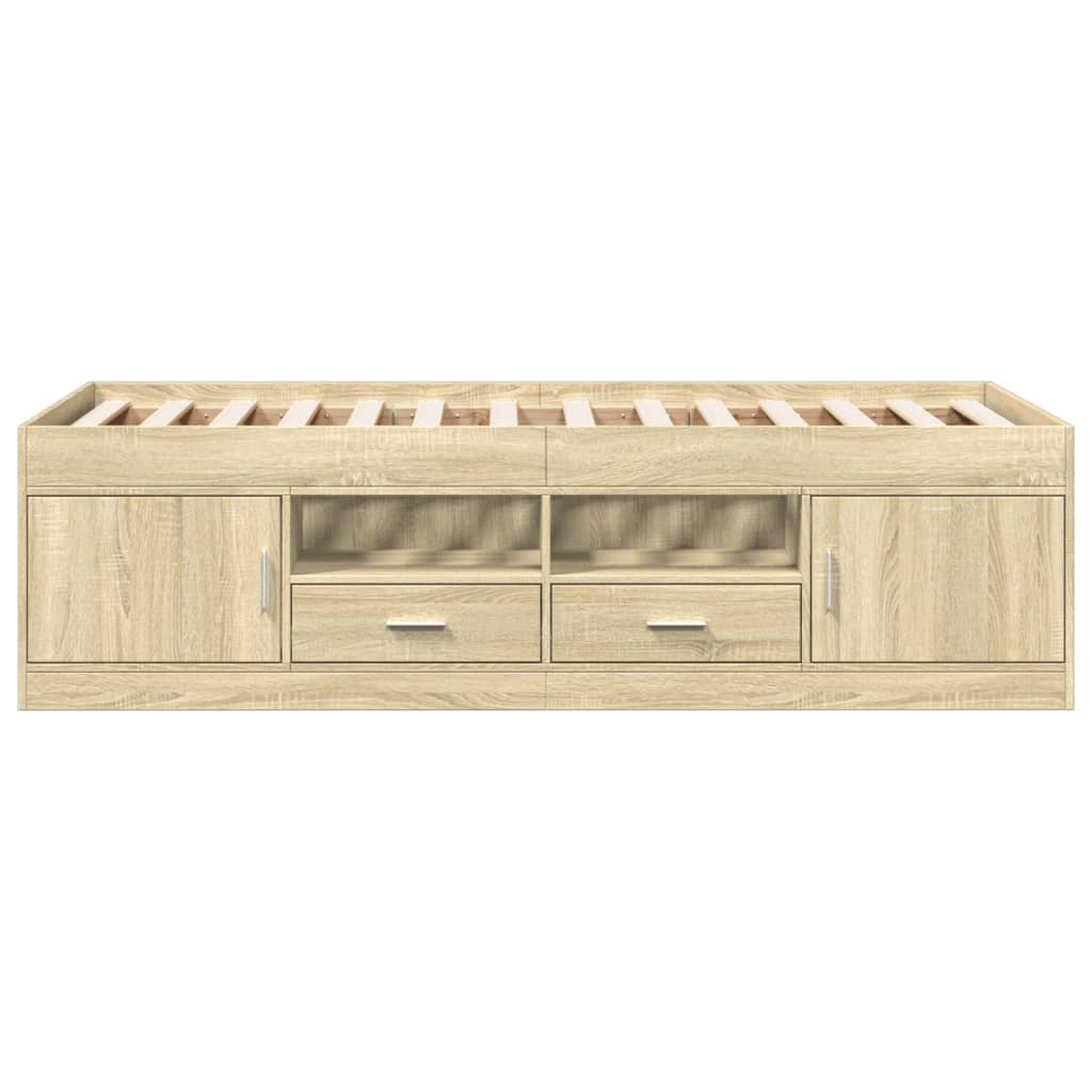 Daybed with Drawers without Mattress Sonoma Oak 90x200 cm - Bargainia.com - 