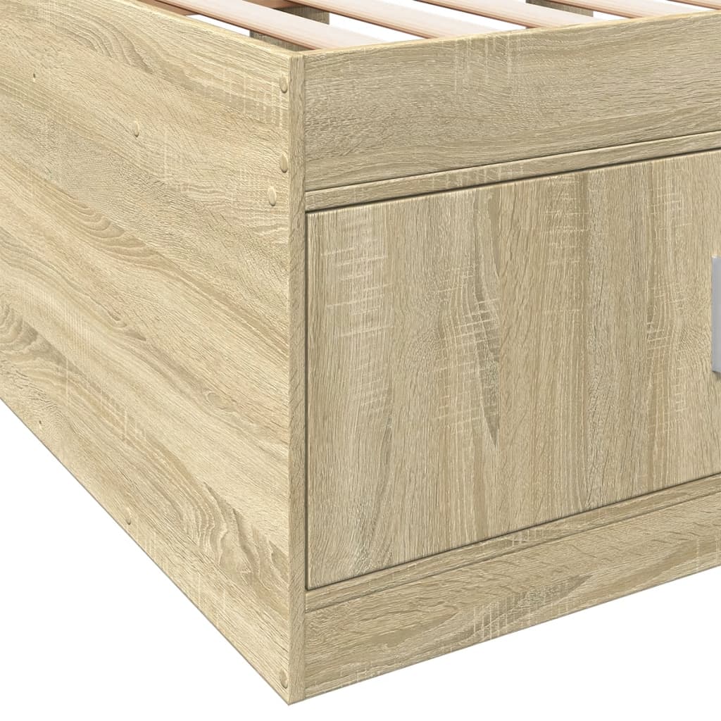 Daybed with Drawers without Mattress Sonoma Oak 90x200 cm - Bargainia.com - 