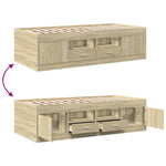 Daybed with Drawers without Mattress Sonoma Oak 90x200 cm - Bargainia.com - 