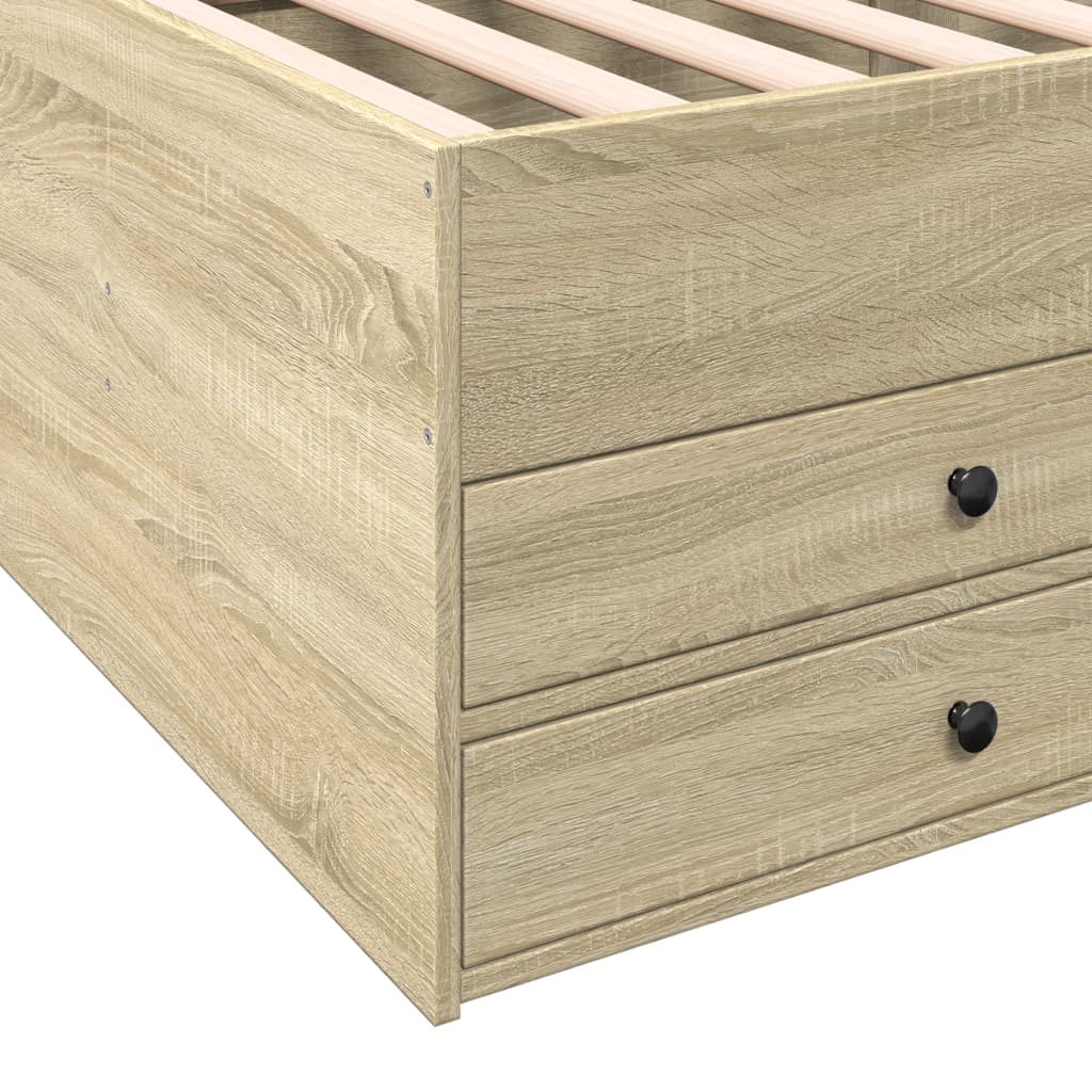 Daybed with Drawers without Mattress Sonoma Oak 90x200 cm - Bargainia.com - 