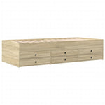 Daybed with Drawers without Mattress Sonoma Oak 90x200 cm - Bargainia.com - 