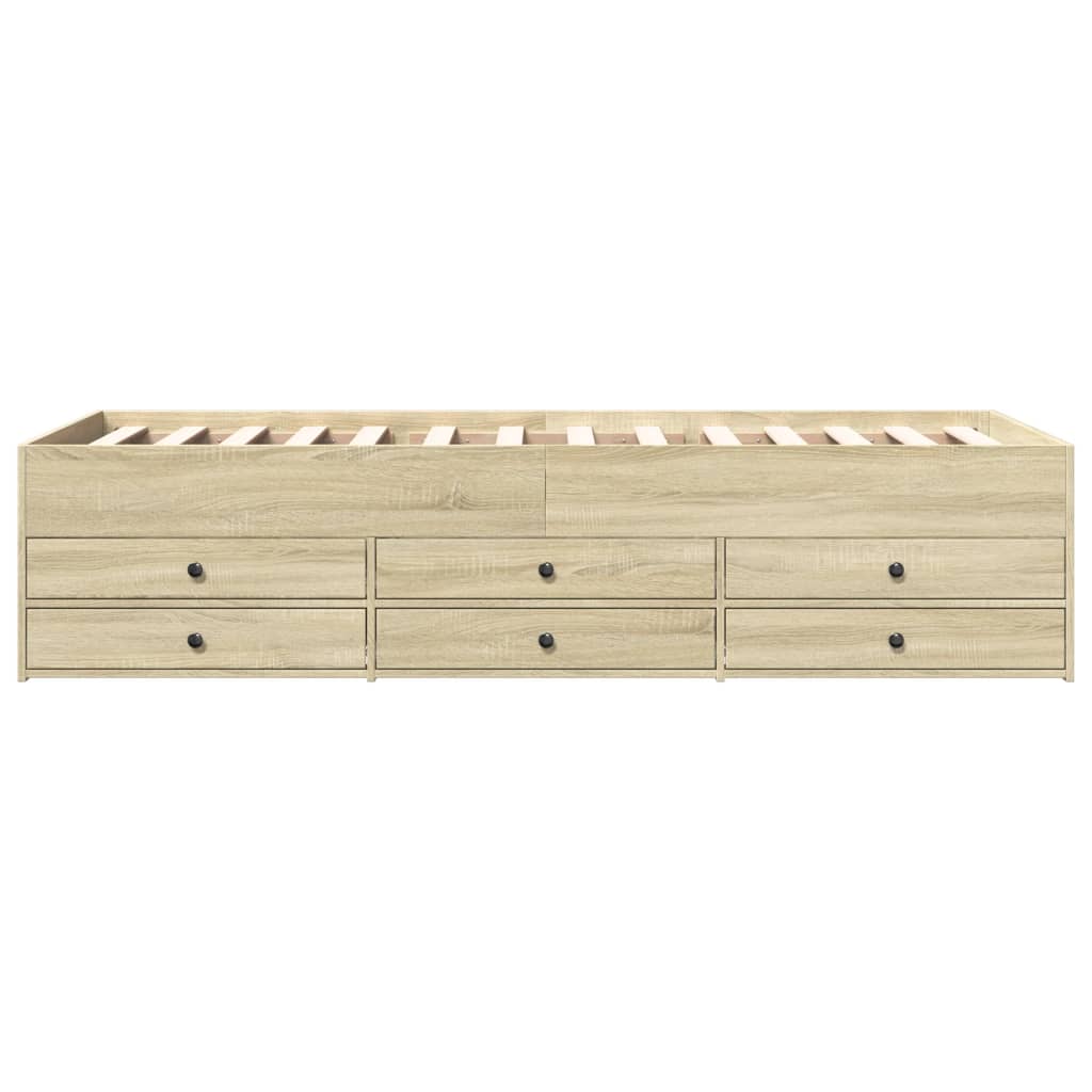 Daybed with Drawers without Mattress Sonoma Oak 90x200 cm - Bargainia.com - 