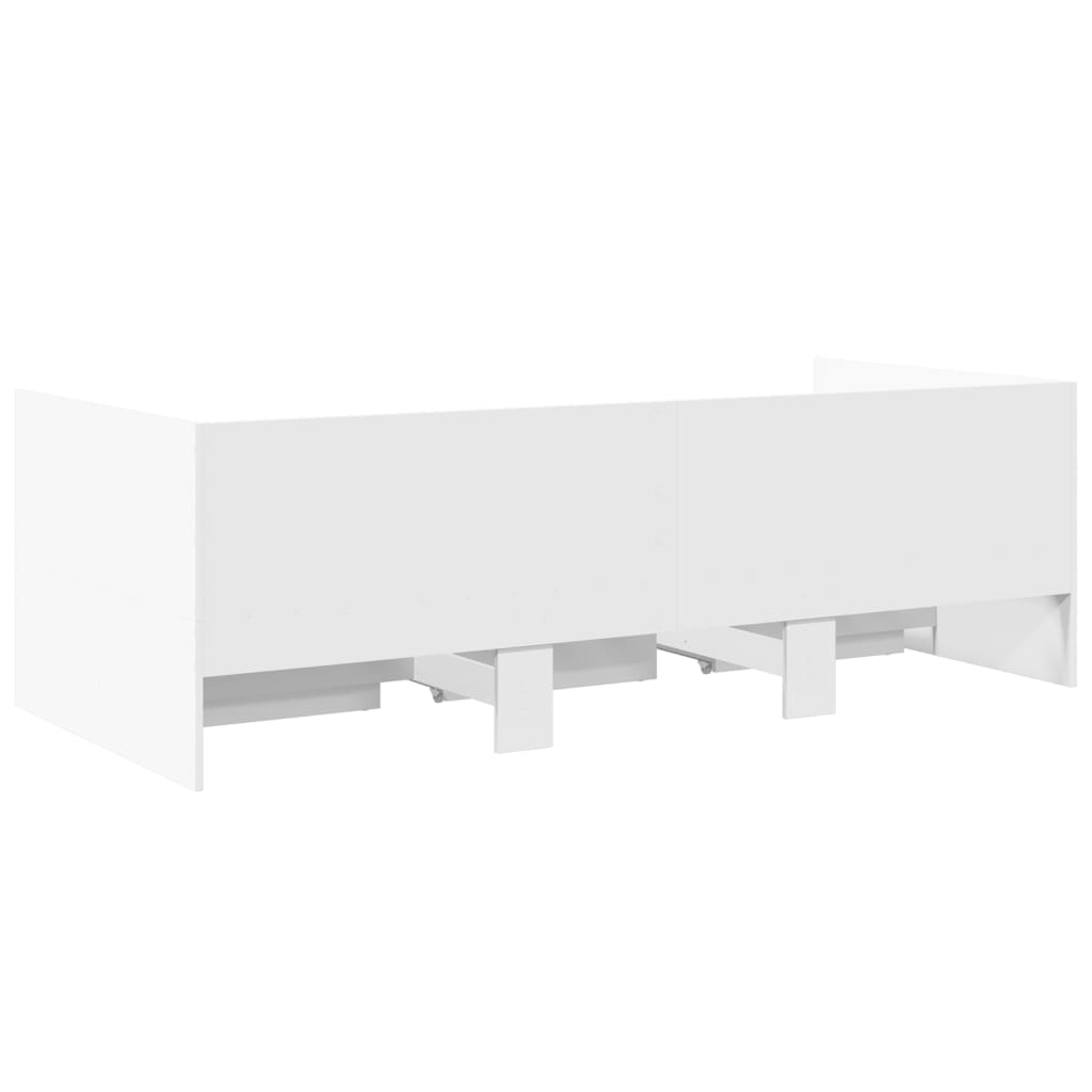 Daybed with Drawers without Mattress White 100x200 cm - Bargainia.com - 