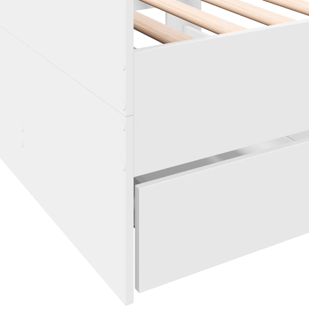 Daybed with Drawers without Mattress White 100x200 cm - Bargainia.com - 