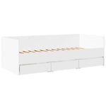 Daybed with Drawers without Mattress White 100x200 cm - Bargainia.com - 