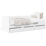 Daybed with Drawers without Mattress White 100x200 cm - Bargainia.com - 
